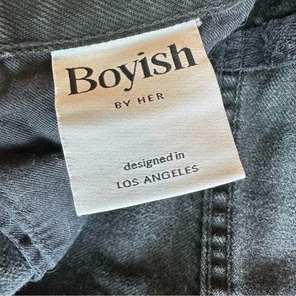 Boyish Billy High Rise Straight Leg Touch Evil Black Distressed Denim Jeans 24 - Picture 6 of 10